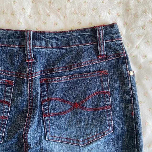 y2k 2000s contrast stitch denim mini skirt 💕 - Picture 8 of 8